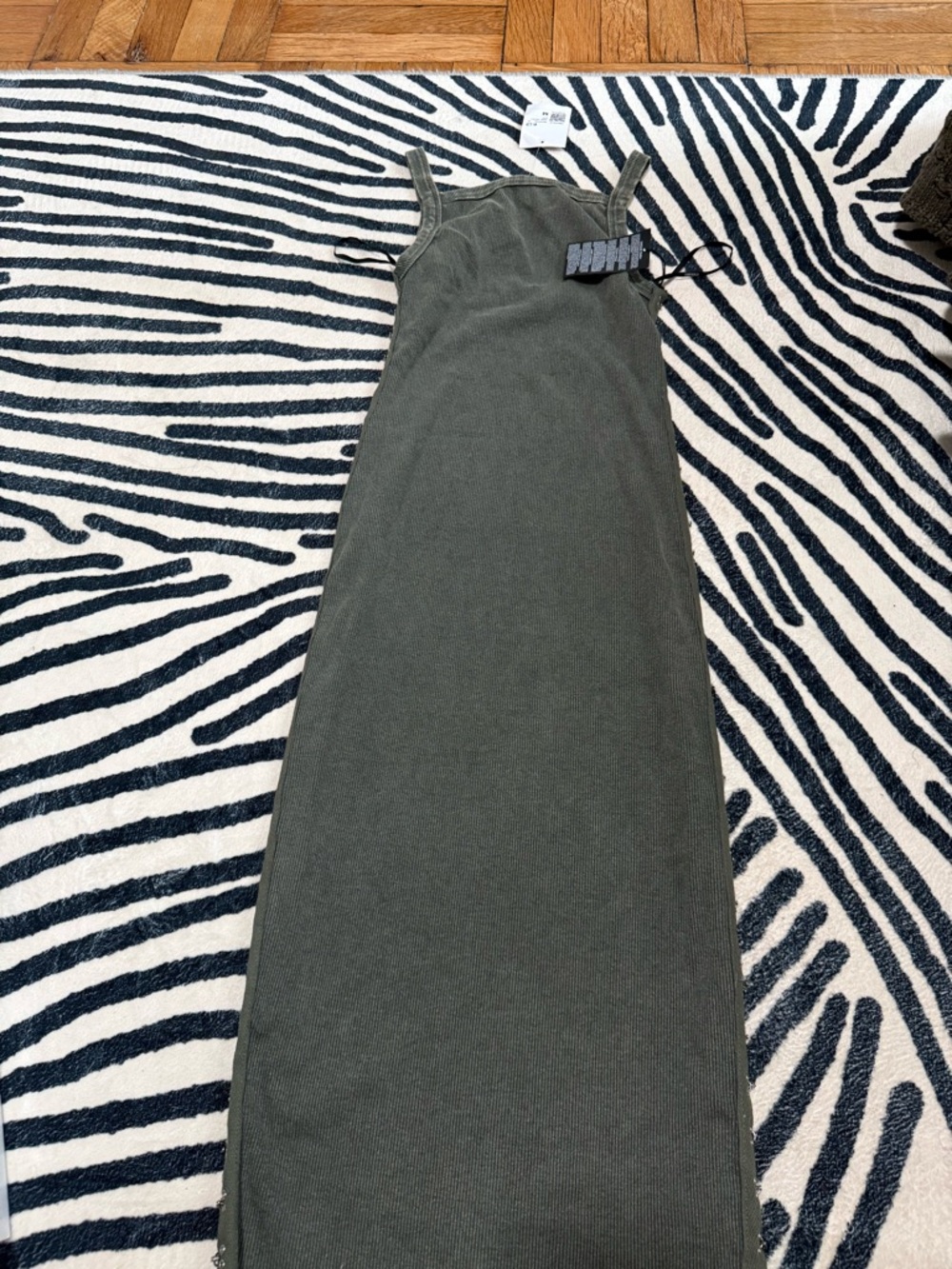 Forever 21 Olive Green Ribbed Tank Midi Dress